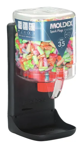 Moldex Spender 7825 mit 250 Paar Spark Plugs - Gehörschutzspender mit 250 Paar hochwertigen Ohrstöpseln, ideal für optimalen Lärmschutz bei der Arbeit oder in lauten Umgebungen.