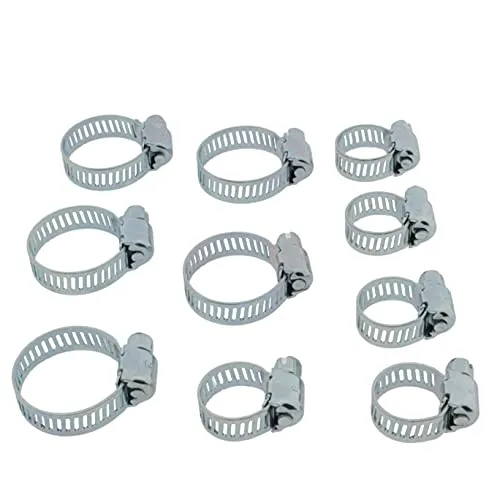 der kleine Handwerker Schlauchschellen Set 5 x 10-16mm und 5 x 14-24mm Profi Rohrschellen verzinkt Industriequalität Schlauchklemmen Satz