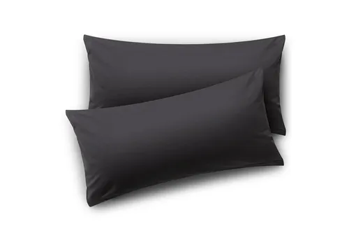Blumtal Kissenbezug 40x40 cm - Anthrazit (2er Set) - Zierkissenbezüge aus 100% Baumwoll-Jersey, Oeko-Tex zertifiziert, waschbar bis 60 °C, langlebige Farben durch Reaktivfärbung – ideal für eine stilvolle Wohnatmosphäre.
