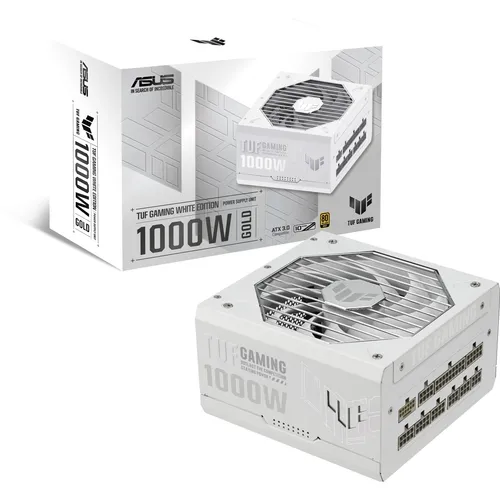 TUF Gaming 1000W Gold White Edition - PC-Netzteil, 1000 Watt, 1x 12VHPWR, 5x PCIe, optimales Kabel-Management für Gamer