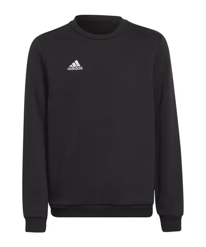 Adidas Entrada 22 Sweat - Schwarz für Kinder und Teens - Stylisches Sweatshirt in klassischem Design, ideal für Alltag und Freizeit. Hergestellt aus weichem Baumwollfleece mit Recycling-Anteil für eine bessere Ökobilanz.
