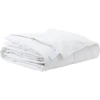 vidaXL Bettdecke Weiß 200 x 220 cm - Federfüllung für optimalen Komfort - Hochwertige Daunenbettdecke mit Kastenstepp-Design für gleichmäßige Wärme. Atmungsaktiver Baumwollbezug sorgt für gemütliche Nächte im modernen Schlafzimmer.
