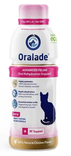 Oralade RF+ 330 ML - Sonstige - Verzehrbereite Lösung zur Unterstützung von Katzen mit Nierenerkrankungen, enthält essenzielle Flüssigkeiten und Elektrolyte für optimale Regeneration.