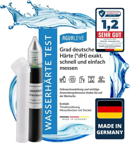 AGUALEVE Wasserhärte Test - Schnell und einfach messen - Wasserpflegeprodukt zur präzisen Messung der Wasserhärte in verschiedenen Anwendungen wie Aquarien, Trinkwasser und Pool. Ideal für die optimale Wasserqualität!
