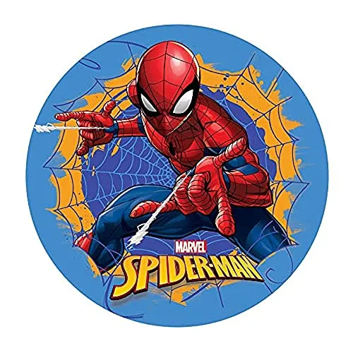 Dekora Spiderman Tortenaufleger - 20 cm aus Esspapier - Essbare Cupcake-Dekorationen mit Spiderman-Motiv, vegan und glutenfrei. Verleihen Sie Ihrer Geburtstagstorte einen superheldenhaften Look!
