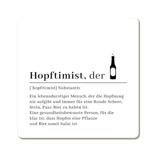 Grafik Werkstatt lustiger Untersetzer aus Kork | Hopftimist, Bunt
