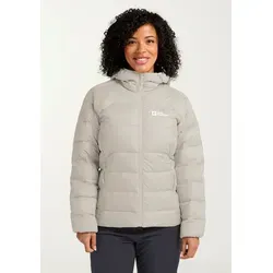 Jack Wolfskin Daunenjacke ATHER DOWN HOODY W RDS beige XXL (48) - Funktionsjacke mit atmungsaktiver, wasser- und windabweisender Qualität. Ideal für Outdoor-Aktivitäten in kühlerem Wetter. Mit regulierbarer Kapuze für optimalen Schutz.