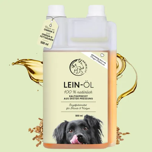 Annimally Leinöl für Hunde, Katzen & Pferde 100% pur, rein, kaltgepresst 500ml