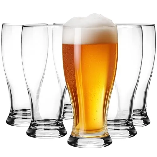 Glasmark KROSNO 1992 Biergläser Set 6 Stück 500 ml Weizenglas Weizenbierglas Pils Bierglas Gläser Für Bier Bierseidel Bierkrug Spülmaschinenfest
