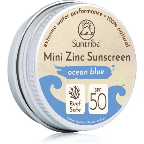 Suntribe Mini Zinc Sunscreen mineralisierende schützende Creme für das Gesicht und Körper SPF 50 Ocean Blue 15 g