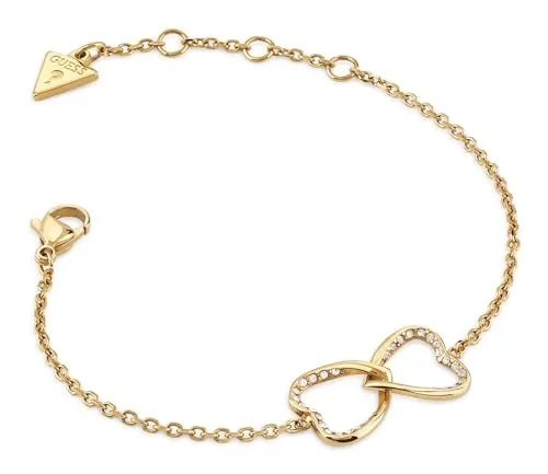 Guess Gliederarmband Two Hearts Bracelet, Yellow Gold in gold von GUESS