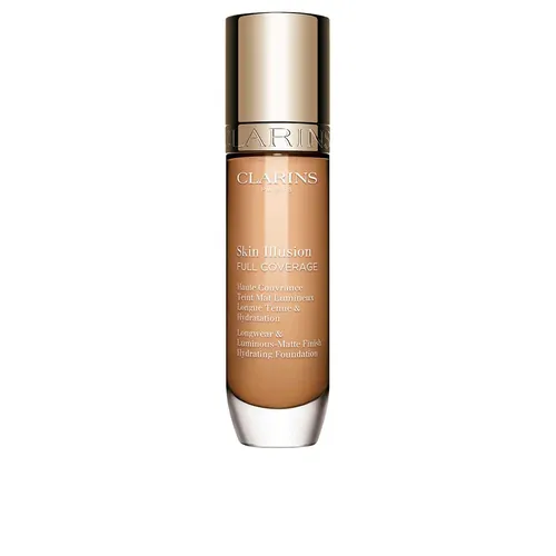 CLARINS Skin Illusion FULL COVERAGE Flüssige Foundation 30 ml Nr. 108.5W - Make-up mit hoher Deckkraft und 24h Halt, ideal für einen matten Teint. Mit Hyaluronsäure für Feuchtigkeit und Zinkglukonat gegen Glanz und Unreinheiten.