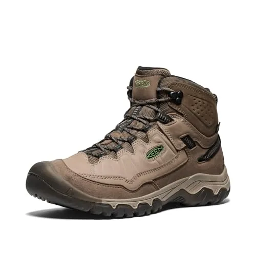 KEEN Herren Trekkingstiefel TARGHEE IV MID WP M-BRINDLE/CANTEEN - Wanderschuhe mit klebstofffreier, verschweißter Konstruktion für maximale Langlebigkeit und herausragender Polsterung, die Druckbelastungen standhält.