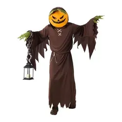 Halloween Kürbis Verkleidung mit Maske – Gr. M/L