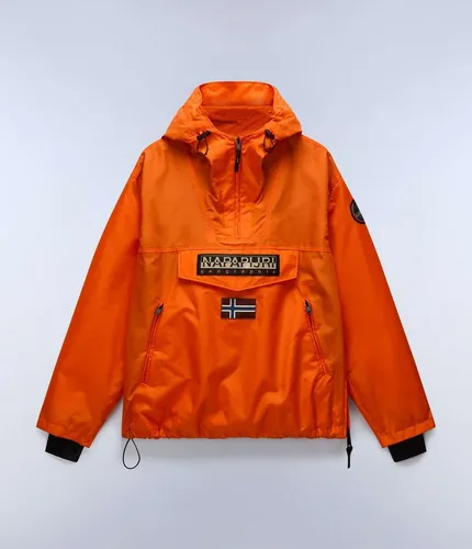 Napapijri Anorak Rainforest Next Sum NP0A4ILW - Herren - Stylischer Anorak in Orange Red für Herren, ideal für Freizeitaktivitäten. Hergestellt aus hochwertigem Nylon, bietet er Komfort und Langlebigkeit. Maschinenwaschbar und in Größe XXL erhältlich.