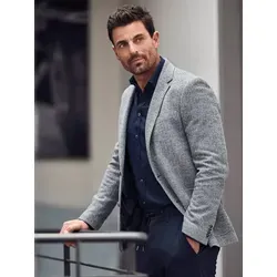 engbers Herren Sakko aus europäischer Produktion Grau slim fit gemustert - 52