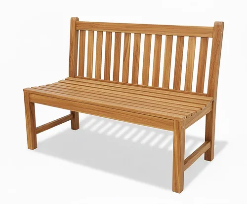 Lex Premium Teak Gartenbank 120 cm - Hochwertige Teakbank aus nachhaltig bewirtschaftetem Holz, handgefertigt mit optimalem Sitzkomfort. Ideal für Garten und Terrasse – wetterfest und langlebig.