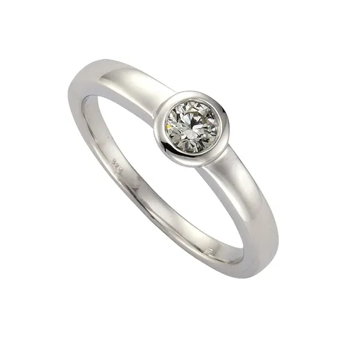 Zeeme Silber Ring 925 mit rhodiniertem Zirkonia in weiß von ZEEme