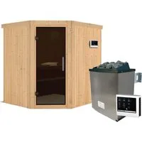 Chillroi Sauna Mitchell SET Naturbelassen mit 9kW Ofen von Karibu