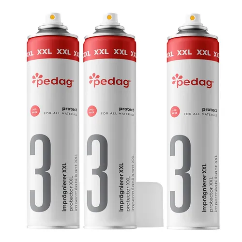 3er Sparset pedag Imprägnierer XXL 400ml – Intensiver Schutz für Ihre Textilien - Dieses Set bietet einen zuverlässigen Schutz für Gewebe und Polster. Ideal für den langfristigen Erhalt der Qualität Ihrer Textilien. Schützen Sie Ihre Möbel und Kleidung effektiv!