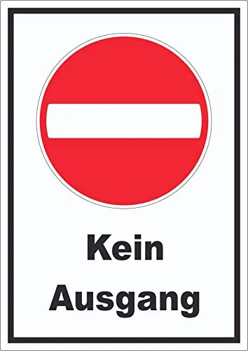 Kein Ausgang Aufkleber A5 (148x210mm)