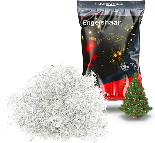 Weihnachtswunder® Lametta Engelshaar gelockt 15g - Lametta Silber - Weihnachten Stanniol Deko (1-tlg), Aluminiumoptik