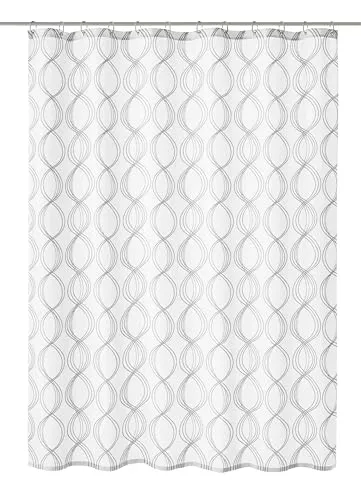 Kleine Wolke Duschvorhang, Weiß, 240x180 cm - Hochwertiger Duschvorhang aus 100% Polyester in Premium Satin Qualität, maschinenwaschbar und mit bleifreiem Beschwerungsband für zusätzliche Stabilität.