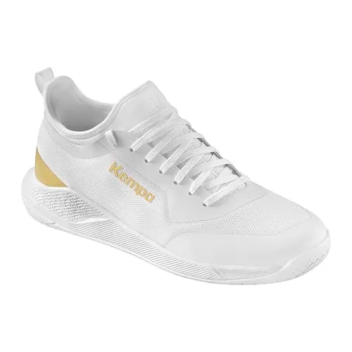 Kempa Kourtfly Jr Handball-Schuhe - Weiß/Gold, 36 EU - Sneaker für Jungen mit maximalem Grip durch Michelin-Sohlen, ideal für schnelle Bewegungen und optimale Dämpfung für Sprünge.