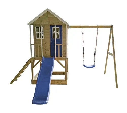 Wendi Toys Holz Stelzenhaus Alpaka mit Rutsche, Schaukel & Sandkasten - Spielplatz im Garten: Das Wendi Toys Stelzenhaus Alpaka bietet Rutsche, Schaukel und Sandkasten – ideal für fantasievolles Spielen und Toben im Freien!