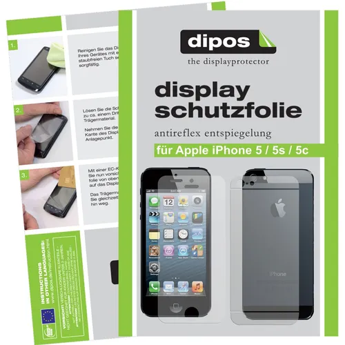 Produktbild 5x Schutzfolie für Apple IPhone 5 matt VORNE + HINTEN Displayschutz Antireflex