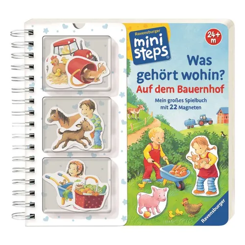ministeps Kinderbuch Was gehört wohin? Auf dem Bauernhof | Spielbuch ab 2 Jahre