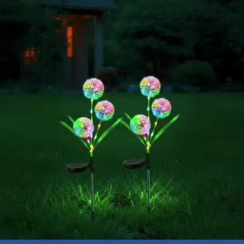 Maximex Solar LED Gartenstecker Pusteblume, 2er Set, 5 Farben