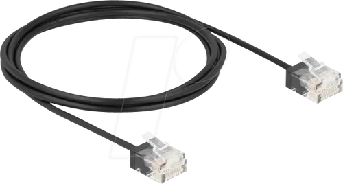 DELOCK 80372 - Patchkabel Cat.6 UTP Ultra Slim 2 m schwarz