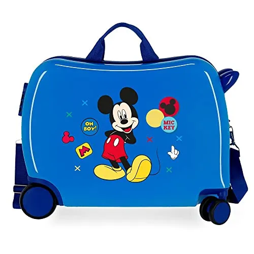 Disney Mickey Enjoy the Day Kinder-Koffer Blau 50x38x20 cms Hartschalen ABS Kombinationsschloss 34L 2,1Kgs 4 Räder Handgepäck