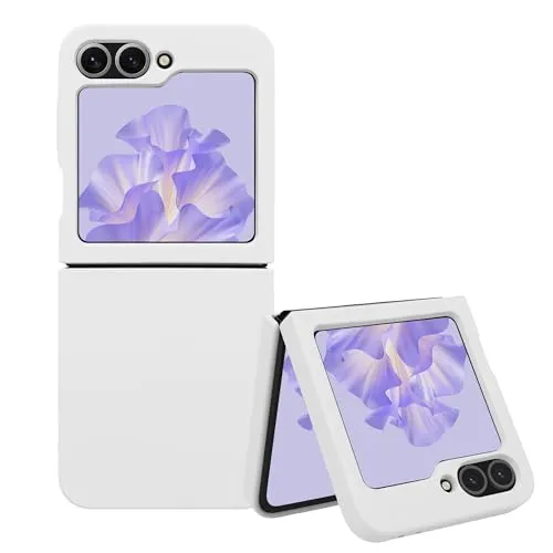 kwmobile Flip Soft Case kompatibel mit Samsung Galaxy Z Flip6 Hülle - Silikon Cover für Foldable Handy - Handyhülle in Weiß matt