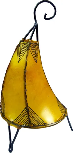 Orientalische Henna Lampe Tissir – Marokkanische Leder Tischleuchte
