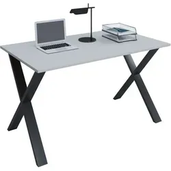 VCM Holz Schreibtisch Lona X | 140x80 cm - Kinderschreibtisch mit robustem X-Fußgestell aus hochwertigem Metall, ideal für kreative Lernumgebungen. Modernes Design und einfache Montage.