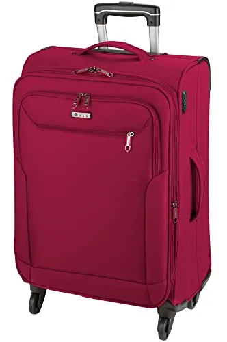 Leichter Trolley 76 cm mit 4 Rollen - Bowatex Rot - Geräumiger 110 Liter Koffer aus weichem Stoff, ideal für große Reisen. Mit 4 leisen Rollen, Teleskopgriff und Zahlenschloss für maximalen Komfort und Sicherheit.