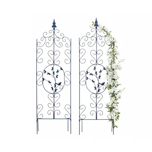 Relaxdays Rankhilfe 2er Set, freistehendes Rankgitter für Kletterpflanzen - Praktisches 2er Set Rankgitter in Schwarz, ideal für Kletterpflanzen wie Efeu und Rosen. Witterungsbeständiges Material sorgt für Langlebigkeit und Stabilität. Ein dekorativer Blickfang in jedem Garten!