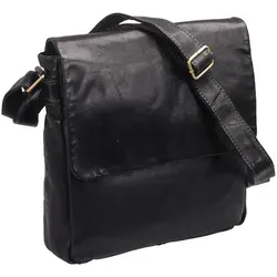 Handtasche aus weichem Leder für Damen, schwarz - Elegante Damentasche mit 2 Außenreißverschlussfächern und Innenreißverschlussfach. Ideal für den täglichen Gebrauch, Maße: 28x26x7 cm. Hergestellt aus hochwertigem Leder.