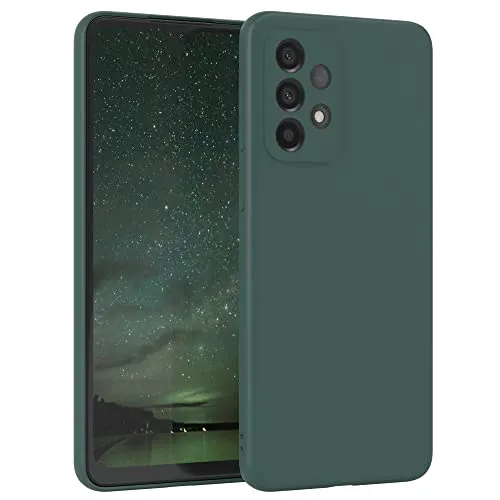 EAZY CASE - Silikonhülle für Galaxy A33 5G Hülle Silikon Case Grün weich stoßfeste Handyhülle Schutzhülle mit Kameraschutz Dünn Premium Schutz Cover TPU Phone Bumper in Piniengrün Matt