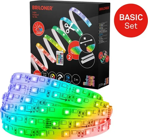 Briloner BASIC Set max. 5W 500lm 2m WiFi, RGB+W