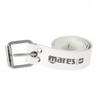 Mares Elastic Belt - Marseillaise Schnalle - weiß - Blei & Bleigürtel mit Edelstahl-Schnellverschlussschnalle, 140 cm langer elastischer Gürtel in auffälligem Weiß für hohe Sichtbarkeit und stilvolles Design.