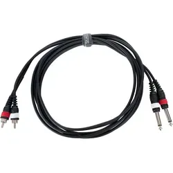 Pronomic J4RC-3 Audiokabel Stereo 6,3 mm Klinke/Cinch 3 m