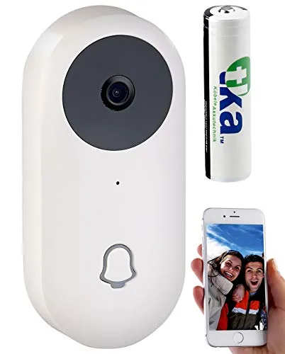 Somikon Kamera Klingel: WLAN-HD-Video-Türklingel mit App, Gegensprechen, inkl. Akku (WLAN Klingel mit Kamera, Türklingel mit, Funk)