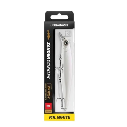 Lieblingsköder Zanderwobbler 125mm - Effektiver Wobbler für Zanderangeln in Mr. White - Lockmittel für Zanderangeln mit 125mm Länge und 20g Gewicht, ideal für präzises Angeln und hohe Erfolgschancen.