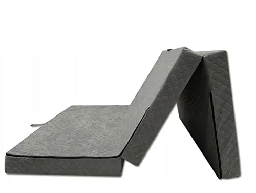 Odolplusz Premium Klappmatratze faltbar klappbar Gästematratze - Made IN EU - 200x120x10cm - als Matratze Gästebett einsetzbar (Grau)