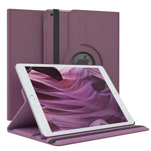 EAZY CASE - Tablet Hülle für iPad 2019 iPad 2020 iPad 2021 Schutzhülle 10.2 Zoll Smart Cover Tablet Case Rotationcase zum Aufstellen Klapphülle 360° drehbar mit Standfunktion Tasche Kunstleder Lila