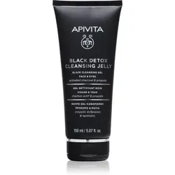 Apivita Cleansing Black Detox Cleansing Gel Reinigungsgel mit Aktivkohle für Gesicht und Augen 150 ml