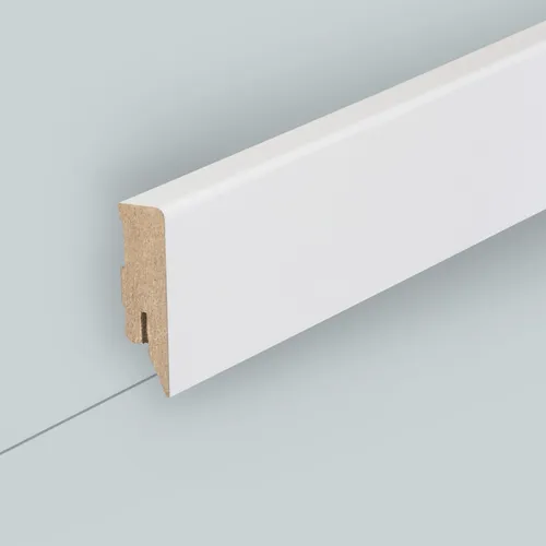 Sockelleiste weiß 16 x 78 mm MDF foliert RAL 9016 Modern Fussleiste